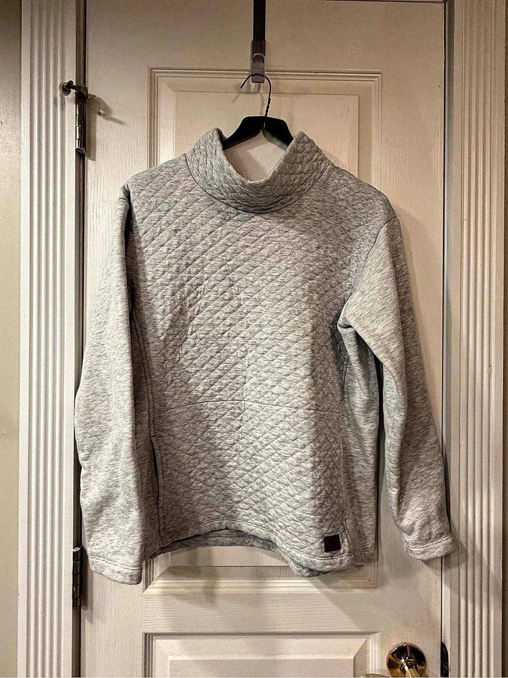 L.L. Bean Women's VentureSoft Quilted Funnelneck Pullover Gray Large